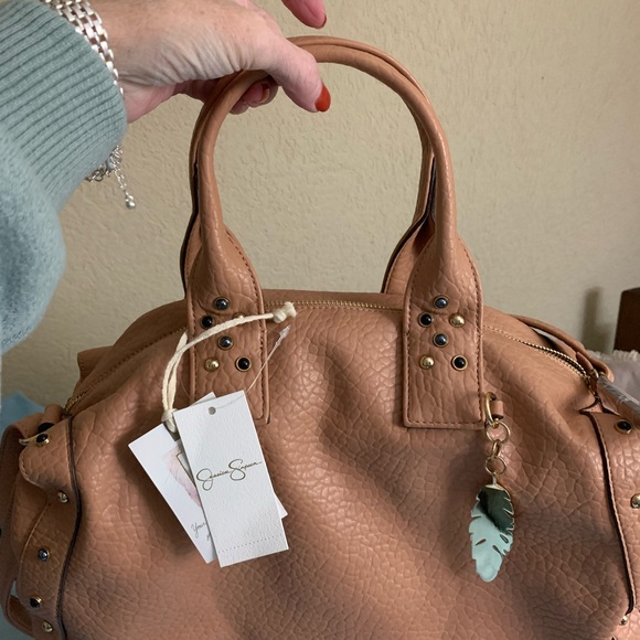 Jessica Simpson Tan Satchel with Feather Accent - Picture 3 of 6